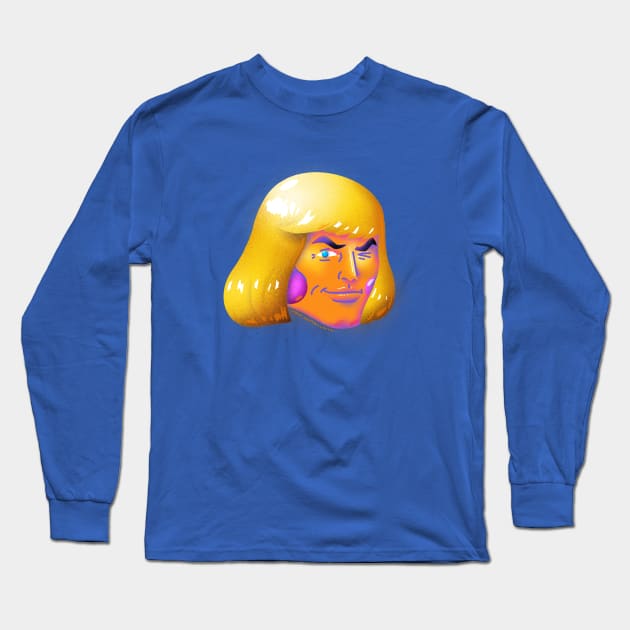 Popart Winking He-Man Long Sleeve T-Shirt by juan_ignacio_rossi